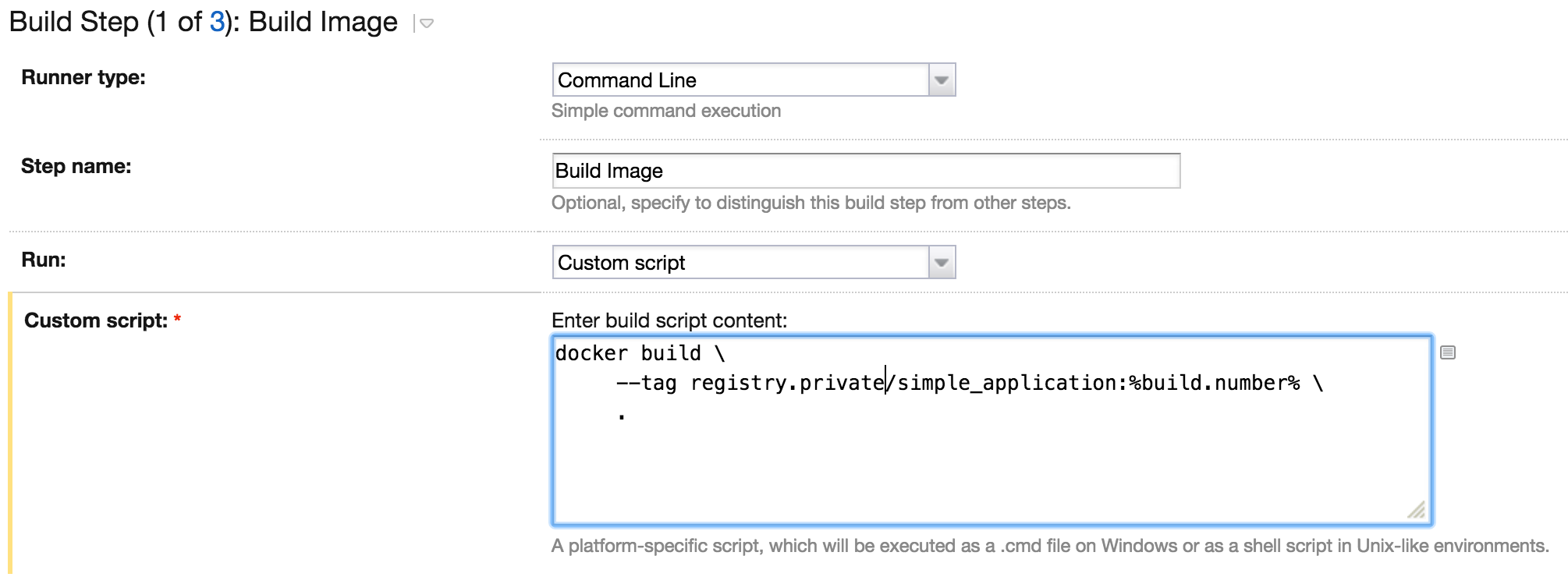 Release Build Image Step