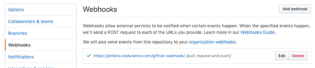 Webhook in GitHub